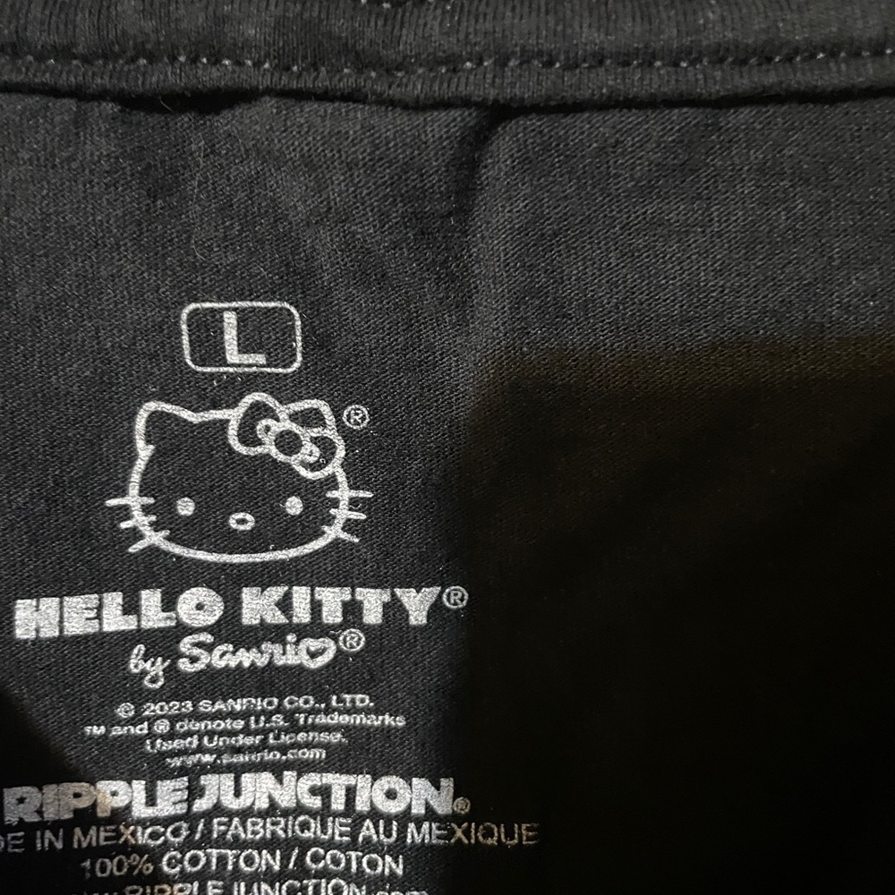 Sanrio Hello Kitty and Kuromi Short Sleeve Tees - Black and Pink - Picture 3 of 5